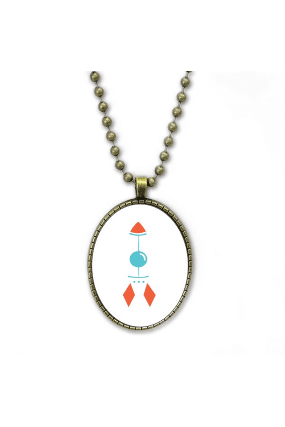 universe alien monster rocket necklace vintage chain bead pendant jewelry collection