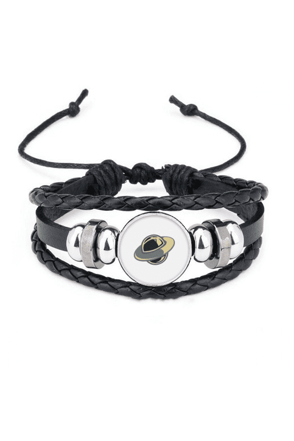 universe alien monster ufo bracelet braided leather woven wristband
