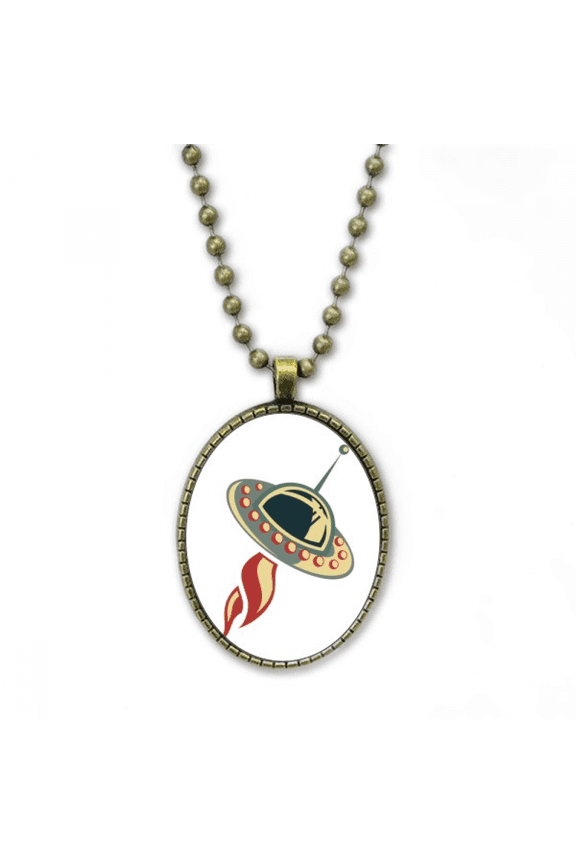 universe alien monster ufo necklace vintage chain bead pendant jewelry collection