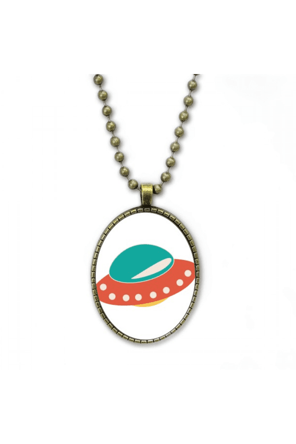 universe alien monster ufo necklace vintage chain bead pendant jewelry collection