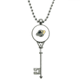 thumbnail image 1 of universe alien monster ufo pendant vintage necklsilver key jewelry, 1 of 4