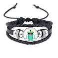 thumbnail image 1 of universe and alien alien creature bracelet braided leather woven wristband, 1 of 3