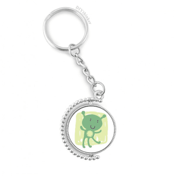 universe and alien graffiti alien rotatable keyholder disc accessories chain clip