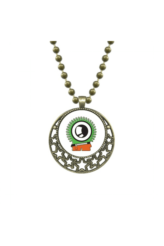 universe and alien green alien pendant star necklmoon chain jewelry