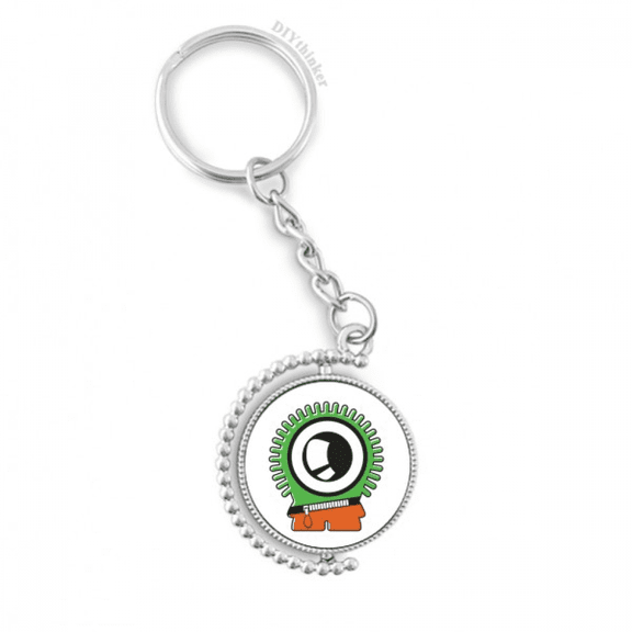 universe and alien green alien rotatable keyholder disc accessories chain clip