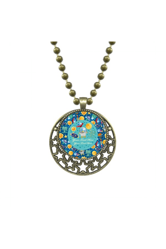 universe and alien in the sppendant star necklmoon chain jewelry