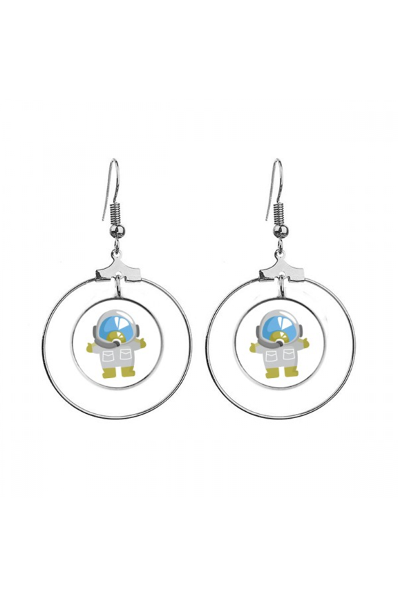 universe and alien lovely astronaut earrings dangle hoop jewelry drop circle