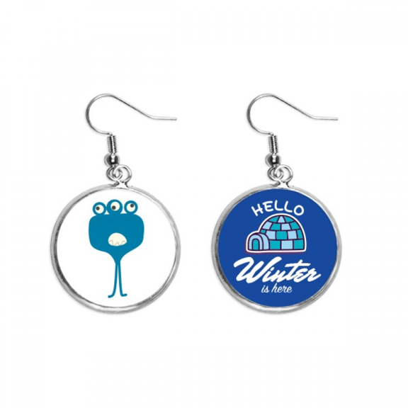 universe and alien monster dangle drop winter ice earring jewelry