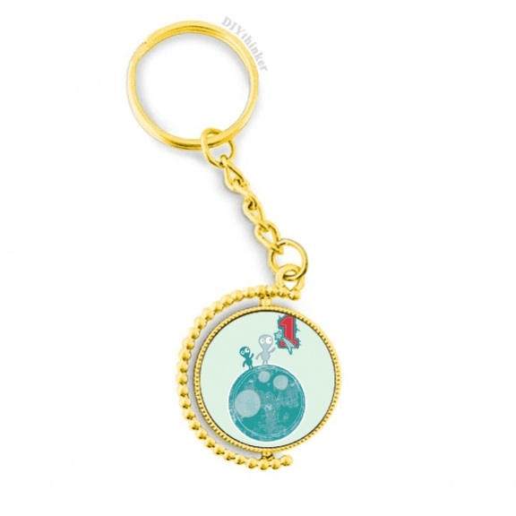 universe and alien monster on earth metal connector key chain  accessory en keyholder