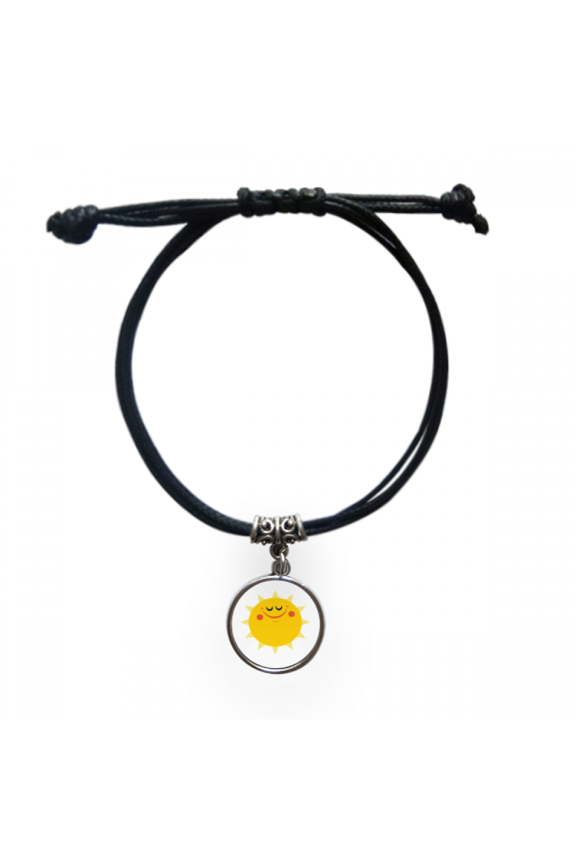 universe and alien sling sun bracelet leather wristband black jewelry