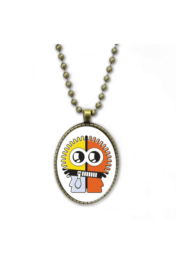 universe and alien tricolor alien necklace vintage chain bead pendant jewelry collection