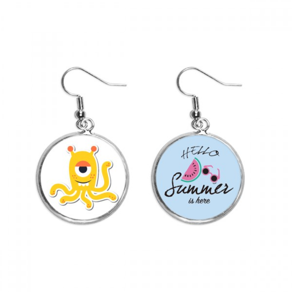 universe and alien yellow monster earring drop summer watermelon earring wear