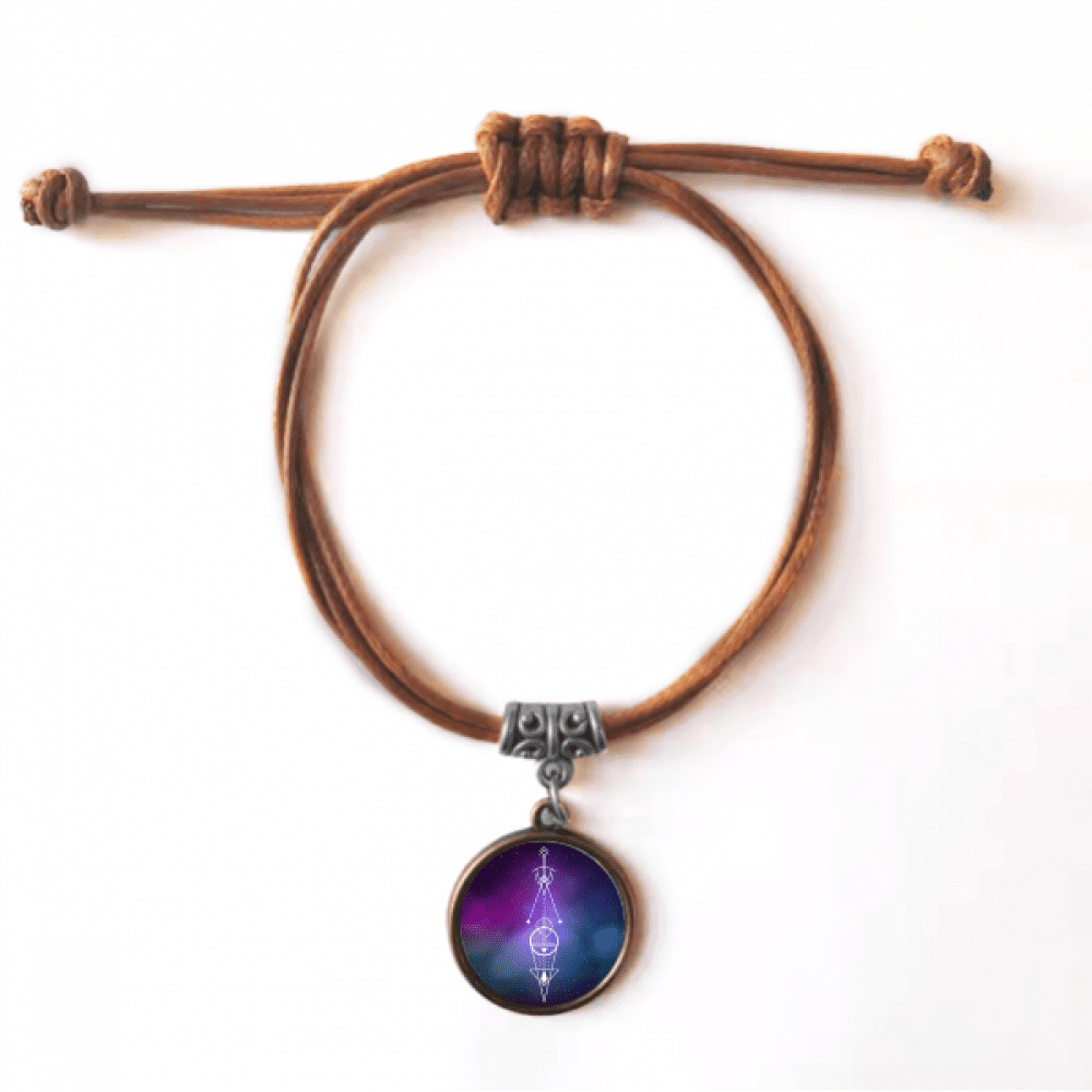 universe totem geometry alien triangle bracelet leather hide wristband ...