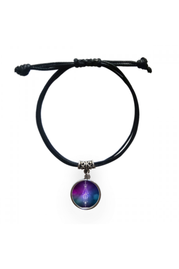 universe totem geometry alien triangle bracelet leather wristband black jewelry