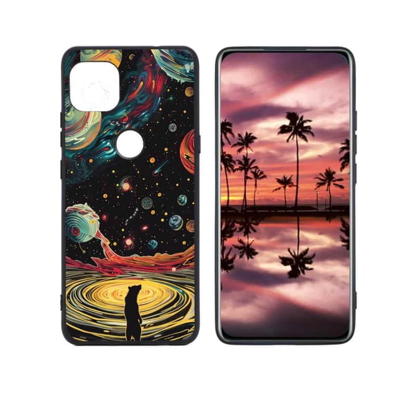 universe-with-colorful-2 Phone Case, Designed for Moto One 5G Ace Case Soft Silicon for women girls boys wife gift,Shockproof Phone Cover