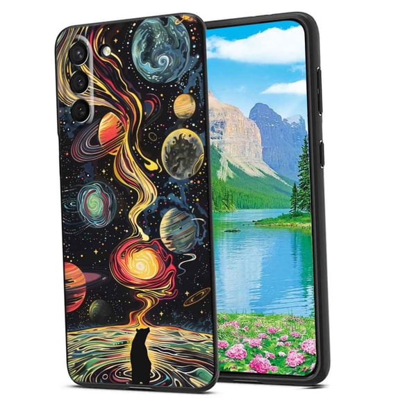 universe-with-colorful-4 Phone Case, Designed for Samsung Galaxy S21 FE Case Soft Silicon for women girls boys wife gift,Shockproof Phone Cover