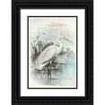 thumbnail image 1 of unknown 11x14 Black Ornate Wood Framed with Double Matting Museum Art Print Titled - Oversize White Heron, 1 of 4