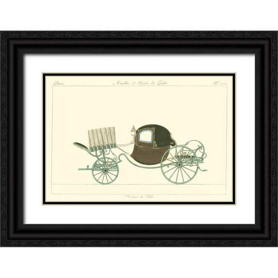unknown 32x23 Black Ornate Wood Framed with Double Matting Museum Art Print Titled - Antique Carriage IV
