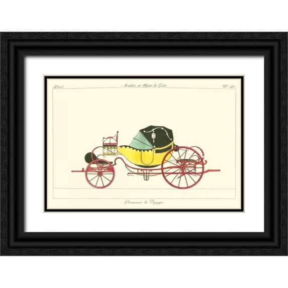 unknown 32x23 Black Ornate Wood Framed with Double Matting Museum Art Print Titled - Antique Carriage I