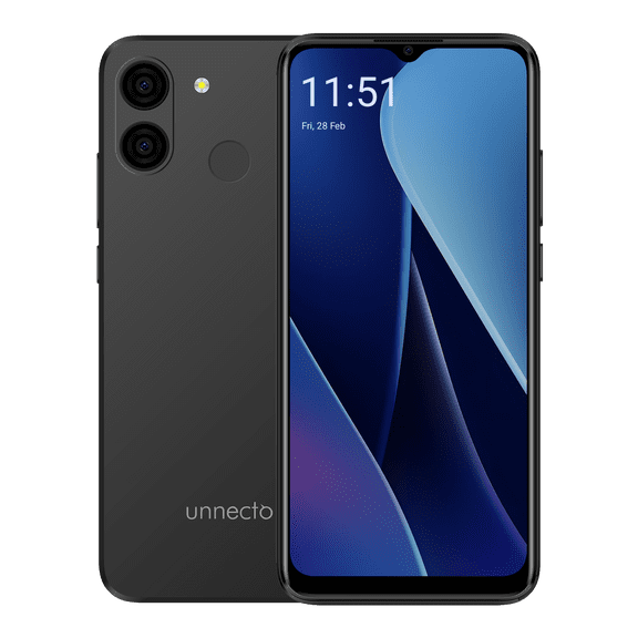 unnecto Bolt 1U | Dual SIM | Unlocked Smartphone | Android 15 (Go Edition) | 2 Day Battery | 6.52 HD+ Display | 3GB RAM | 32GB Storage | 12MP Camera | Black