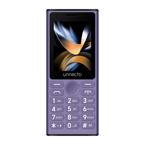 unnecto Bolt F1 | Dual SIM | 4G/LTE | Unlocked | Bluetooth | 2.4 Screen | Large Keypad | International Version | Purple
