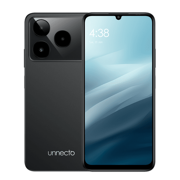 unnecto Eco 20 | Dual SIM | Unlocked Smartphone | Android 16 | 2 Day Battery | NFC | 6.75” HD+ Display | 6GB+10GB VRAM | 256GB Storage | 108MP Triple Camera | Fingerprint | Charcoal