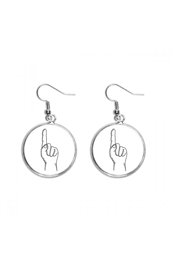 up gesture line drawing pattern earring dangle silver drop earring jewelry woman