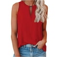 thumbnail image 1 of up to 60% off Gifts Usmixi Tank Top for Women Solid Round Neck Sleeveless T Shirts Comfy Loose Hollowed Racerback Tank Blouse Red XL Up to 65% off, 1 of 7