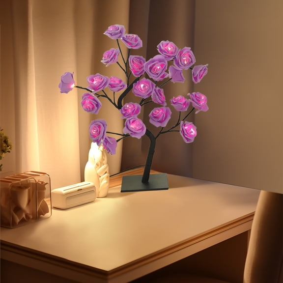 up to 65% Off Gecau Lamps for Bedroom LED Rose Branch Light USB Simulation Artificial UV Resistant day Gift Table Light D 13.2x5.6 Inch