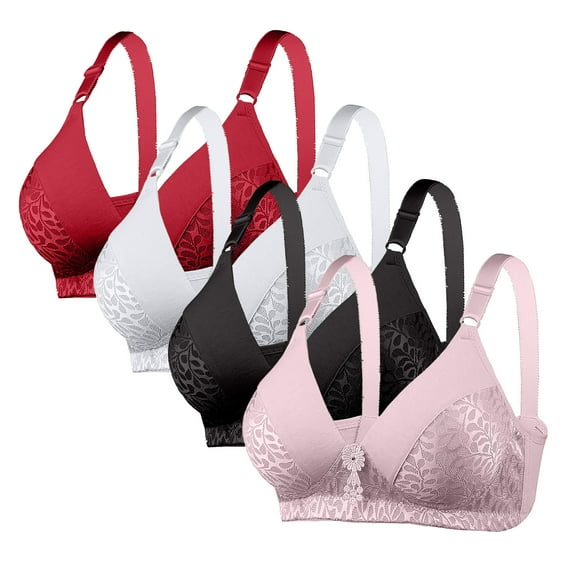 up to 65% off!Sheghy 4PC Womens Bras Clearance Breathable Bras,Multicolor-4 XL