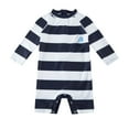 thumbnail image 1 of upandfast Classic Stripe 1 UPF 50+ One-Piece Swimsuit for Toddlers - Zipper & Snap Bottom Sun Protection 9-12 Months, 1 of 7
