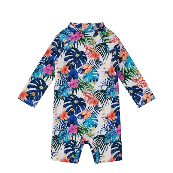 upandfast UPF 50+ Baby One Piece Swimsuit with Snap Bottom - Purple Flowers Design for Sun Protection 3-6 Months