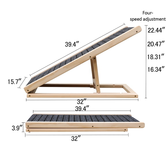 Dog Ramp for Bed, Extra Wide Excellent Traction, Pet Ramp for Small Dogs