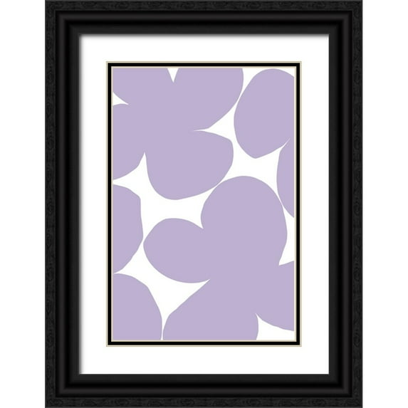uplusmestudio 11x14 Black Ornate Wood Framed with Double Matting Museum Art Print Titled - Clumsy Flowers No 1