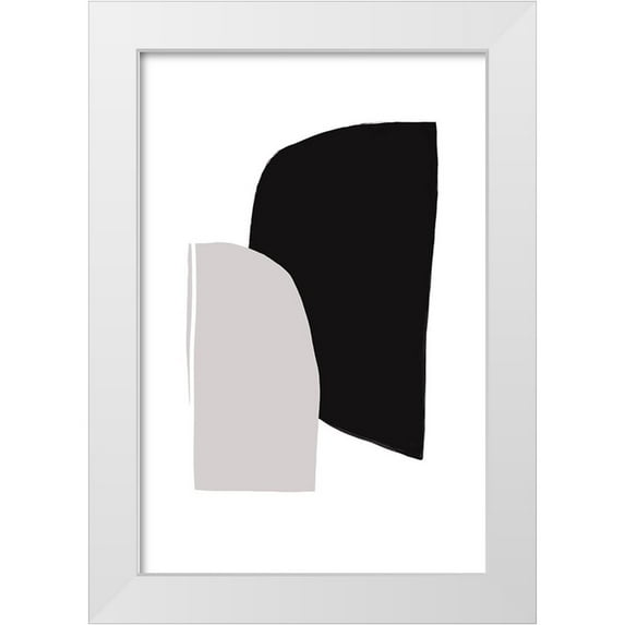 uplusmestudio 13x18 White Modern Wood Framed Museum Art Print Titled - Abstractions No 5