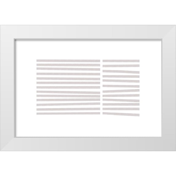 uplusmestudio 14x11 White Modern Wood Framed Museum Art Print Titled - Calming Lines No 3