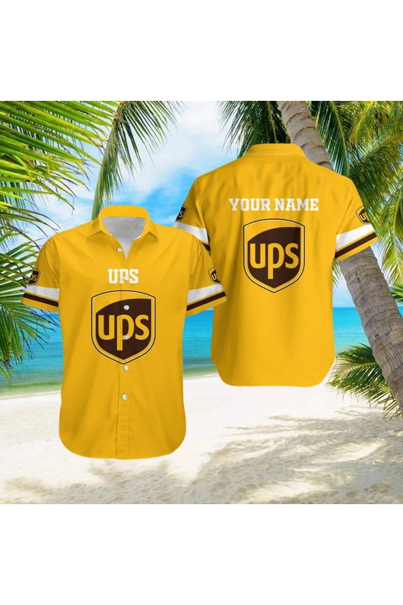 ups Personalized Name Collar Pattern All Over Print Hawaii Shirt Men And Women Gift For Fa