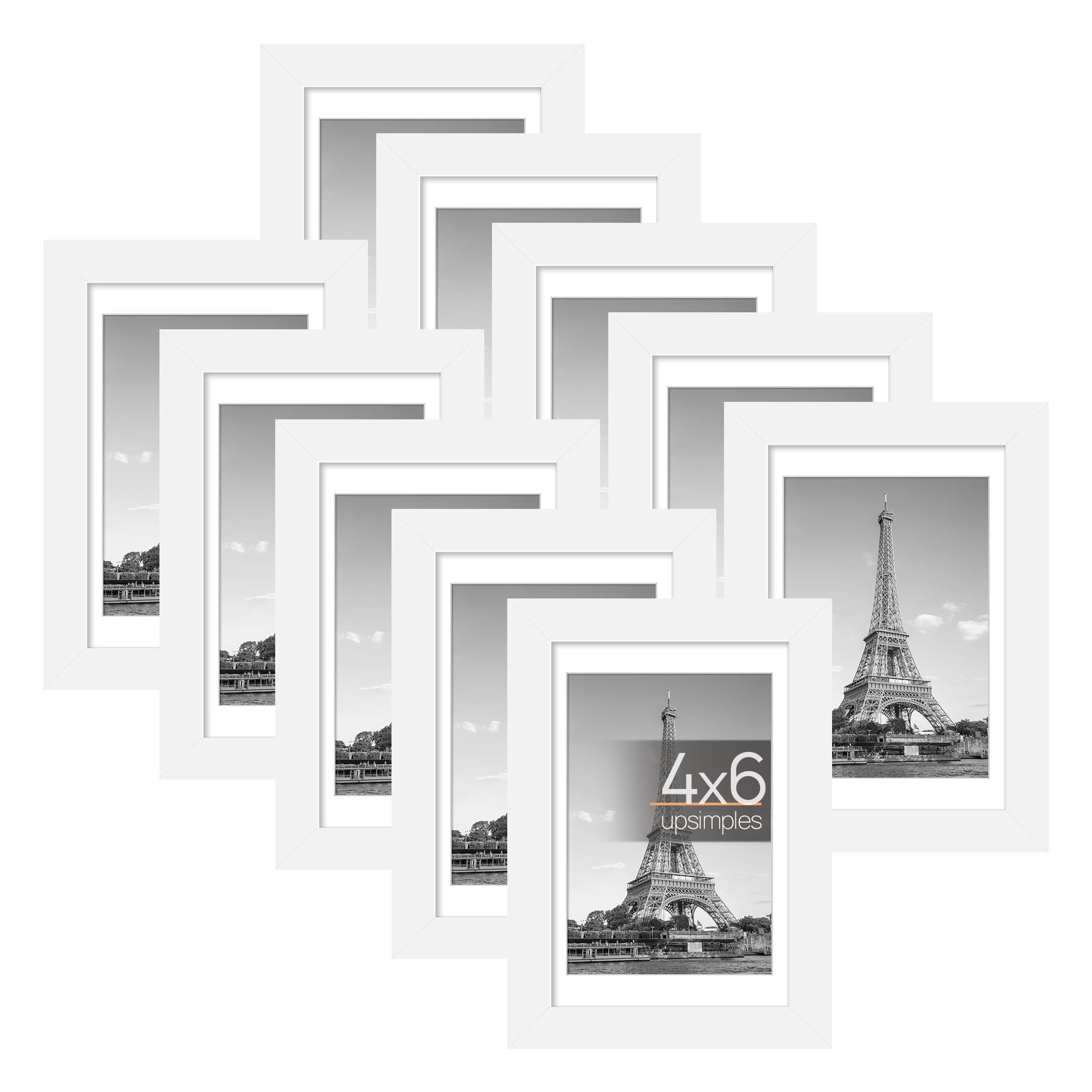 upsimples 4x6 Tabletop Picture Frame, 10 PACK Photo Frames Collage