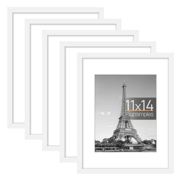 Sindcom 5 PACK 11x14 Matted to 8x10 Gallery Wall Picture Frame, White Photo Frames