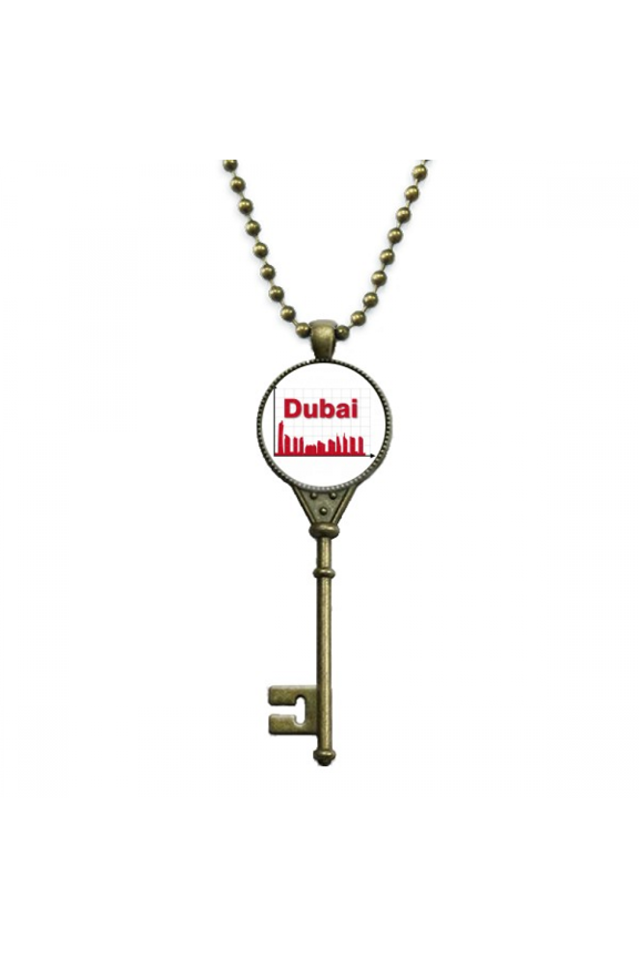 urban outline axis dubai key necklace pendant tray embellished chain