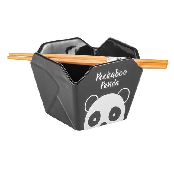 urban tokyo Takeout Panda Ramen Bowl with Chopsticks