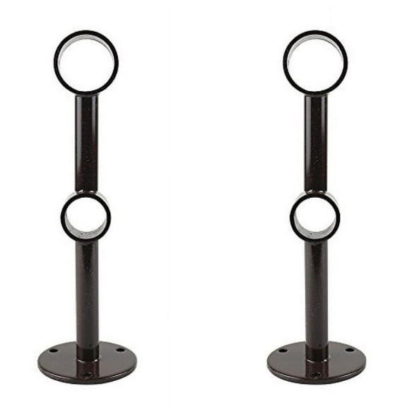 urbanest set of 2 double ceiling or wall bracket, fits 3/4-inch front rod and 5/8-inch back rod, bronze
