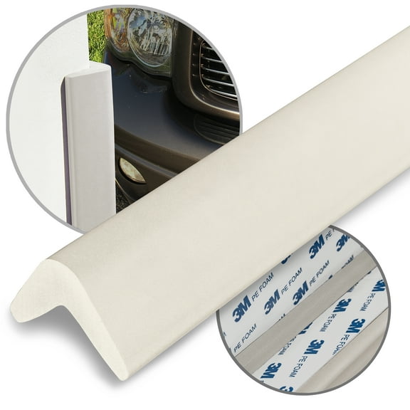 urbanhouse Ultra High-Density Heavy Duty Corner Guard Edge Protector & Bumper for Parking Garages, Workshops and Warehouses - Neutral Off White, 24 Inches - 1 Each