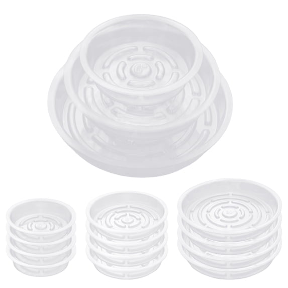 urorentea 15 Pack Clear Plant Saucer, 6 8 10 inch Plant Pot Saucers, Plastic Plant Pot Trays, Flower Pot Saucers for Indoor Outdoor Garden Plants