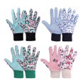 thumbnail image 1 of urorentea 4 Pairs Gardening Gloves for Women, Floral Gardening Gloves with Soft Dots Gloves Women Working Yard Gloves for Yard Cleaning, Fishing, Gardening, Weeding, Planting, Watering, 1 of 7