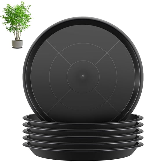 urorentea 6 Pack 16 inch Large Plant Saucers, Plastic Durable Plant Pot Tray, Heavy Duty Flower Plant Pot Saucers Drip Tray for Indoors Outdoors