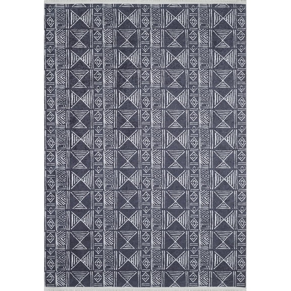 uruapan Grey Modern Polyester Area Rugs for Living Room Washable Rugs Boho Moroccan Area Rug Soft Geometric Bohemian Carpet Distressed Indoor Rug for Bedroom Dining Room Office Nonslip Rug