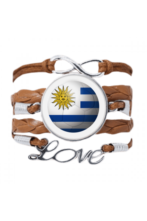 uruguay national flag soccer football bracelet love chain ornament wristband