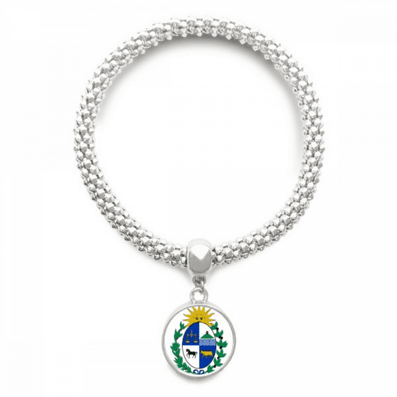 uruguay south amenational emblem sliver bracelet pendant jewelry chain adjustable bangle