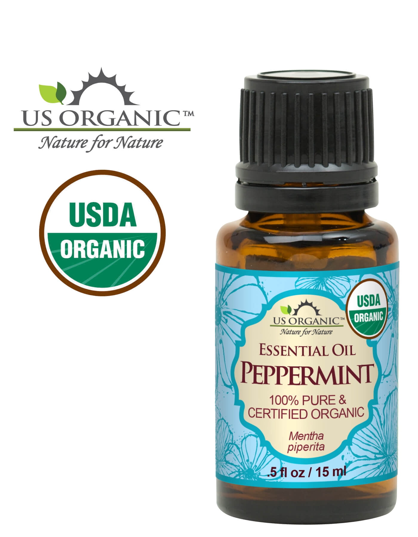 us organic 100% pure certified usda organic - peppermint essential oil - 10ml